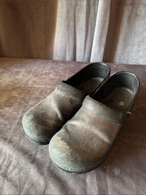 Dansko Black Slip-On Suede Clog Shoes